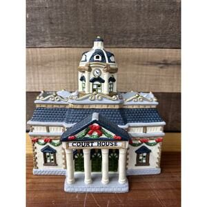 Copperfield Keepsake Porcelain Court House Christmas Village In Box